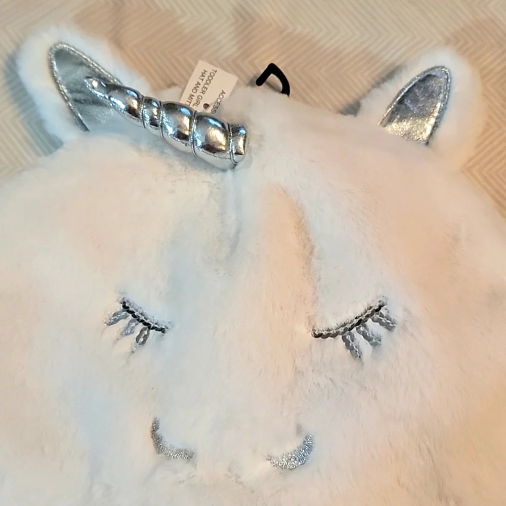 Unicorn Hat Mitten Set Toddler One Size Fits Most New